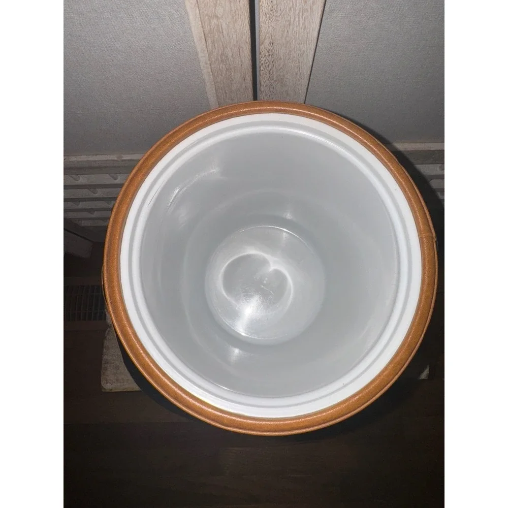 Georges Briard Vintage Mid Century Cork Leather Trim Ice Bucket